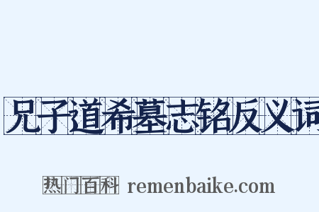 兄子道希墓志铭反义词是什么意思的图片